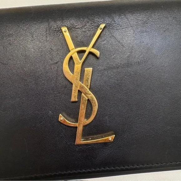 Saint Laurent YSL gold logo clutch bag wallet custom WOC - Picture 15 of 16